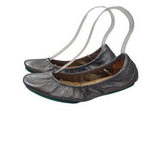 Tieks Pewter Silver Metallic Ballet Flat Shoes Women's Size 5